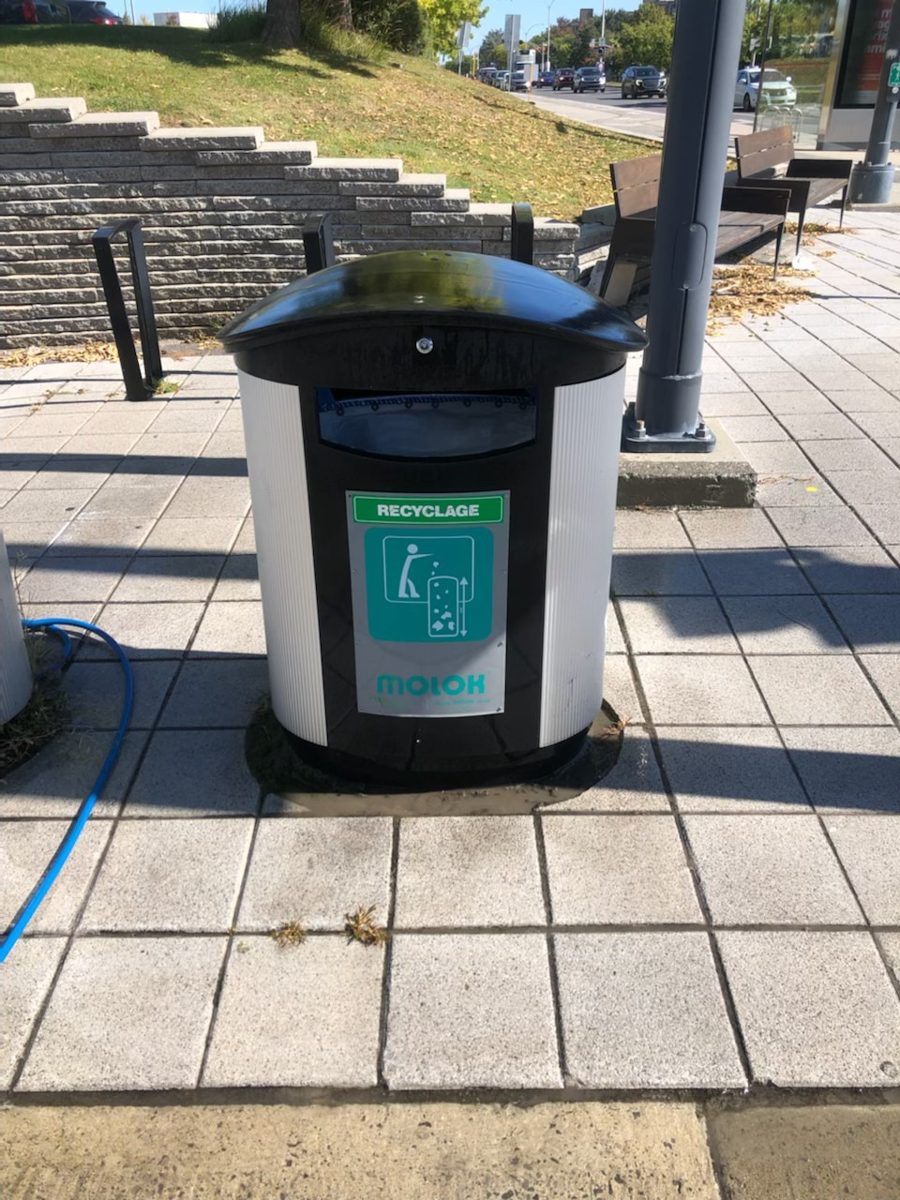 Conteneur en acier inoxydable dans un parc